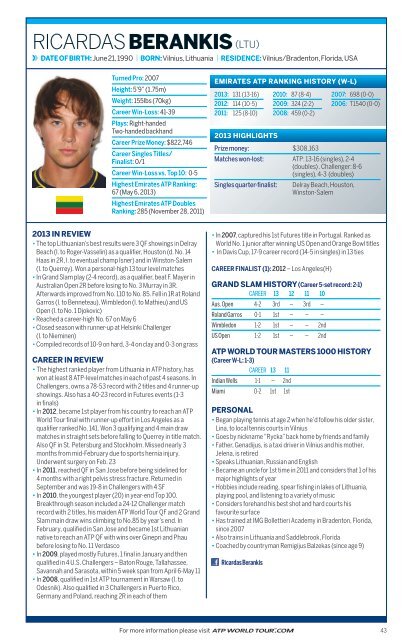 2014 ATP World Tour Media Guide