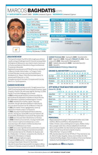 2015 ATP World Tour Media Guide