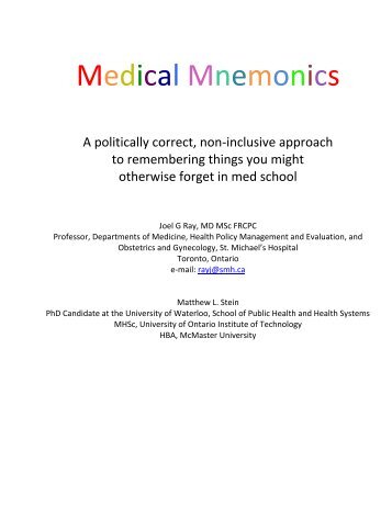 Medical Mnemonics