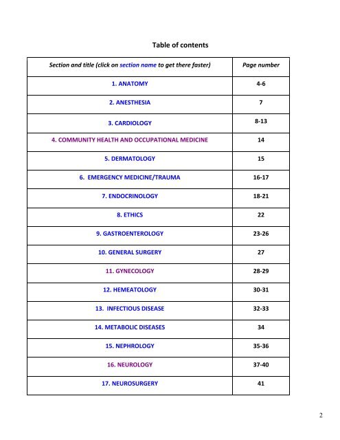 Medical Mnemonics