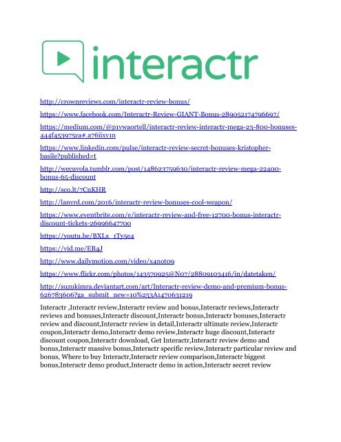 Interactr Review and $30000 Bonus - Interactr 80% DISCOUNT  
