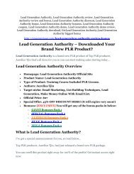 Lead Generation Authority review and (MEGA) bonuses 