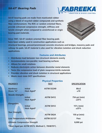 SA-47 Bearing Pads - Fabreeka