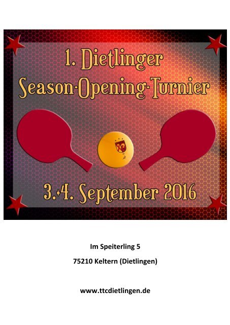 Ausschreibung 1. Dietlinger Season-Opening Turnier NEU