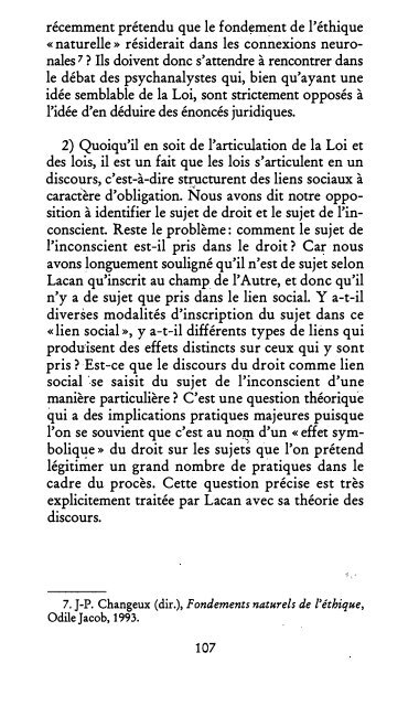 Lacan - La loi, le sujet et la jouissance 