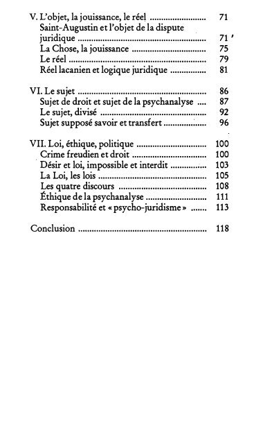 Lacan - La loi, le sujet et la jouissance 