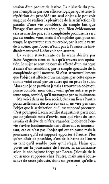 Lacan - La loi, le sujet et la jouissance 