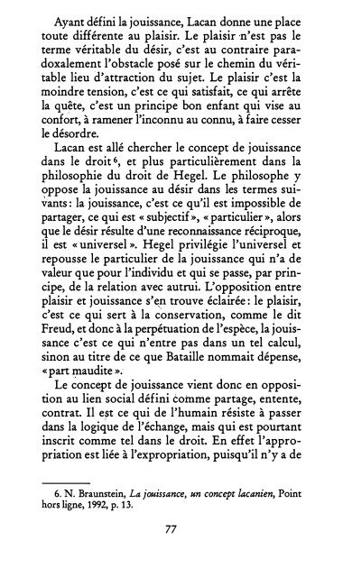 Lacan - La loi, le sujet et la jouissance 