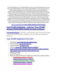 Lazy Profit Explosion Review - Lazy Profit Explosion +100 bonus items