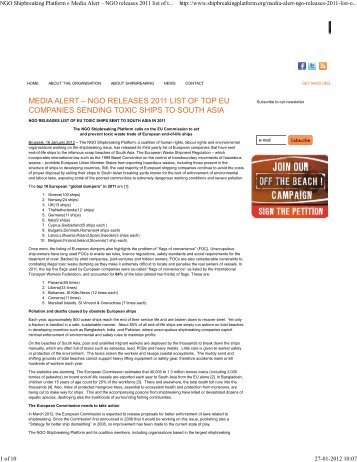 NGO Shipbreaking Platform » Media Alert – NGO ... - folk.ntnu.no.