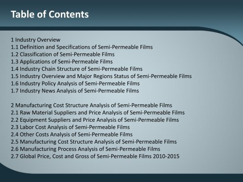 Global Semi-Permeable Films Industry 2015 Deep Market Research Report