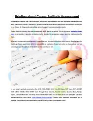 Briefing about Career Aptitude Assessment