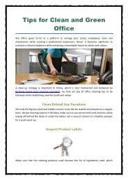 Tips for Clean and Green Office