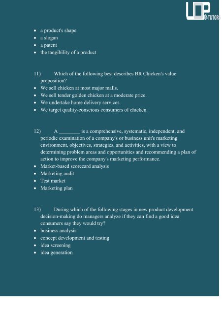 MKT 571 Final Exam: MKT 571 Final Exam Answers at UOP E Tutors