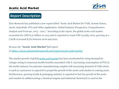 Acetic Acid Market