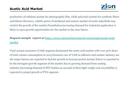 Acetic Acid Market