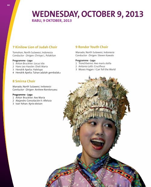 Asia Pacific Choir Games Manado 2013 - Program Book