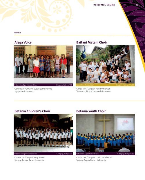 Asia Pacific Choir Games Manado 2013 - Program Book