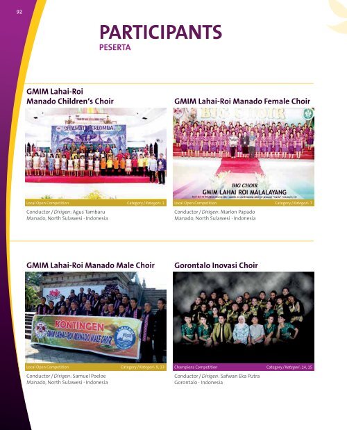 Asia Pacific Choir Games Manado 2013 - Program Book