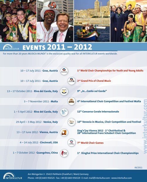 World Choir Championships and Grand Prix Graz 2011 - Program Book