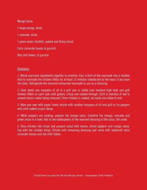 Around the World Potluck Recipe Book