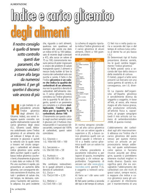 Indice E Carico Glicemico Degli Alimenti Alimentazione Vincente