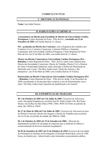 CURRICULUM VITAE PDF - Centro de Formação Comenius