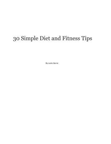 30 Simple Diet and Fitness Tips