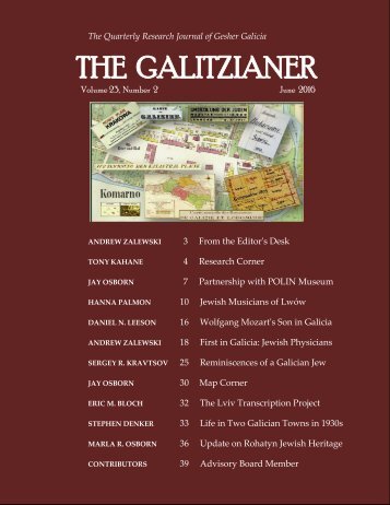 THE GALITZIANER JUNE 2016