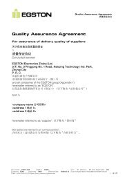 Quality Assurance Agreement - Egston