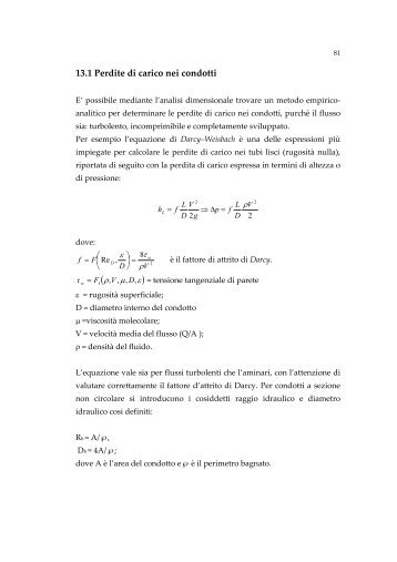 13.1 Perdite di carico nei condotti - DIMECA