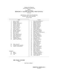 benigno v. aldana national high school official list of ... - Bvanhs.com