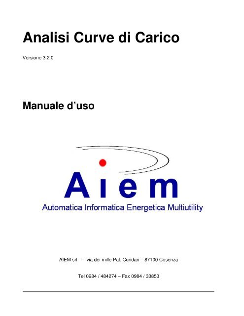 Analisi Curve di Carico - AIEM