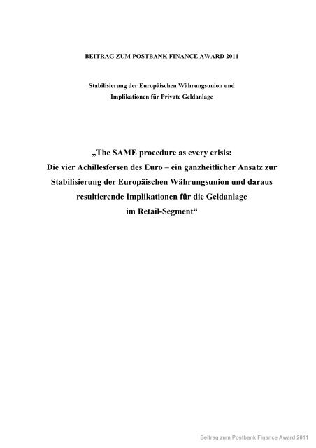 The SAME procedure as every crisis: Die vier ... - Die Welt