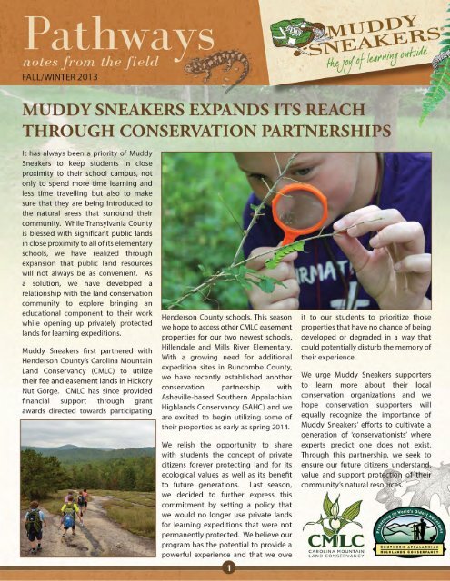 2013 Muddy Sneakers Fall/Winter Newsletter