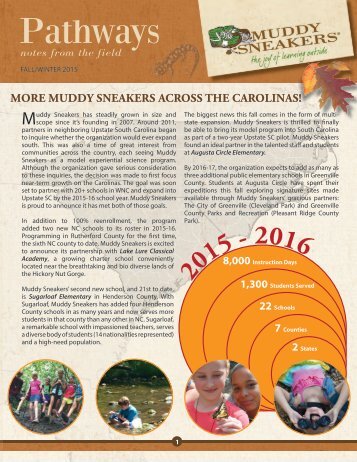 2015 Muddy Sneakers Fall/Winter Newsletter