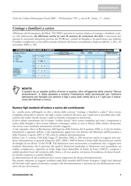 Coniuge e familiari a carico - Corriere della Sera