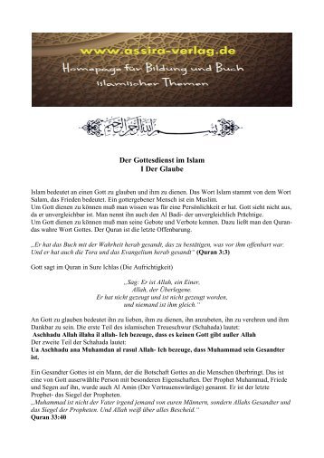 Der Gottesdienst im Islam Der Glaube www.assira-verlag.de