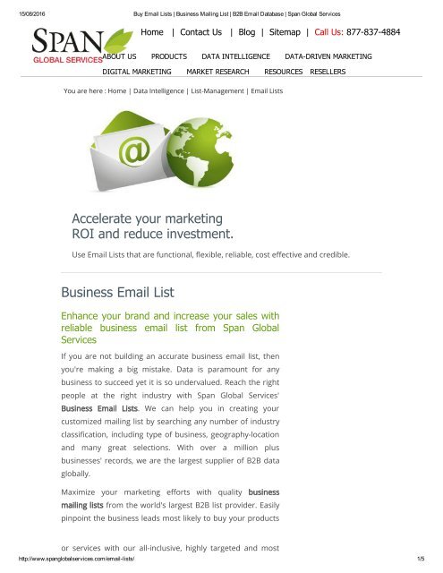 Get Business Email List from Span Global Services