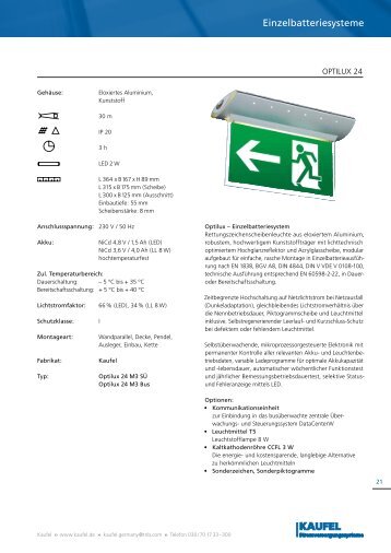 Datenblatt Optilux 24 Einzelbatterie (pdf) - Kaufel