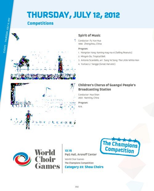 World Choir Games Cincinnati 2012 - Program Book