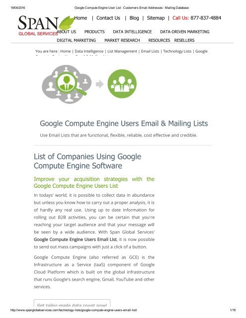 Get Google Compute Engine Customer Lists from Span Global Services
