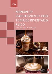 MANUAL DE PROCEDIMIENTO PARA TOMA DE INVENTARIO FISICO EN LA TIENDA JV 18