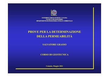 prove per la determinazione della permeabilità - DICA - Università ...