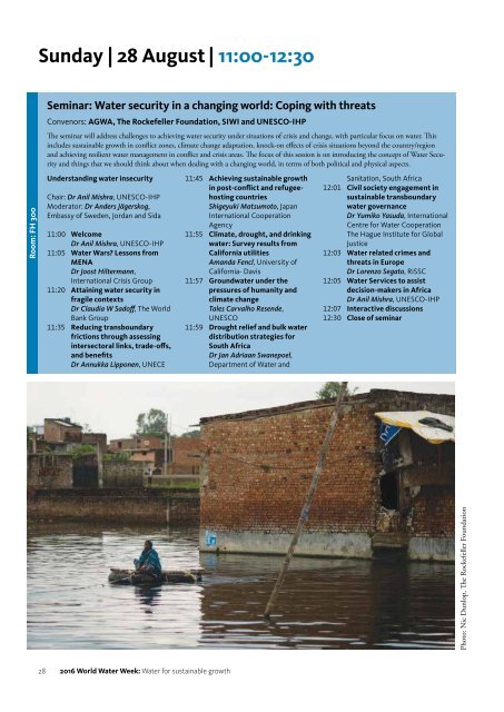 2016 World Water Week programme