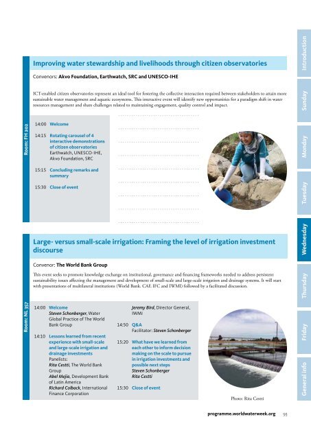 2016 World Water Week programme