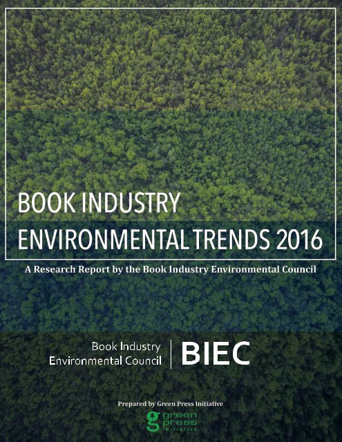 BOOK INDUSTRY ENVIRONMENTAL TRENDS 2016