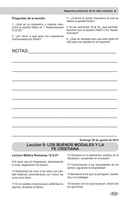 LECCIÓN DOMINICAL JUL-DIC 2016