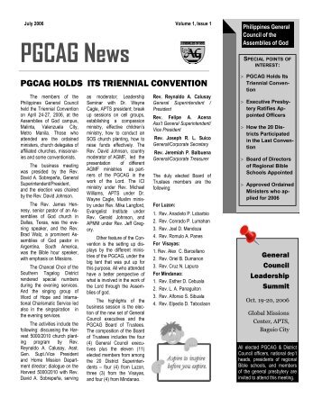 PGCAG News - pgcag official website