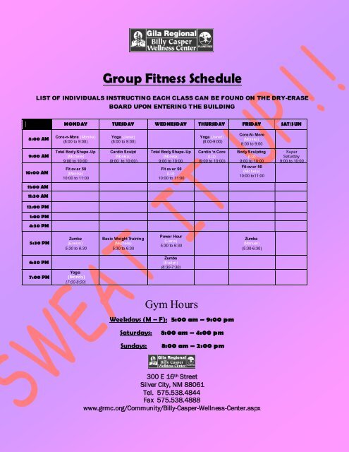 Group Fitness Schedule